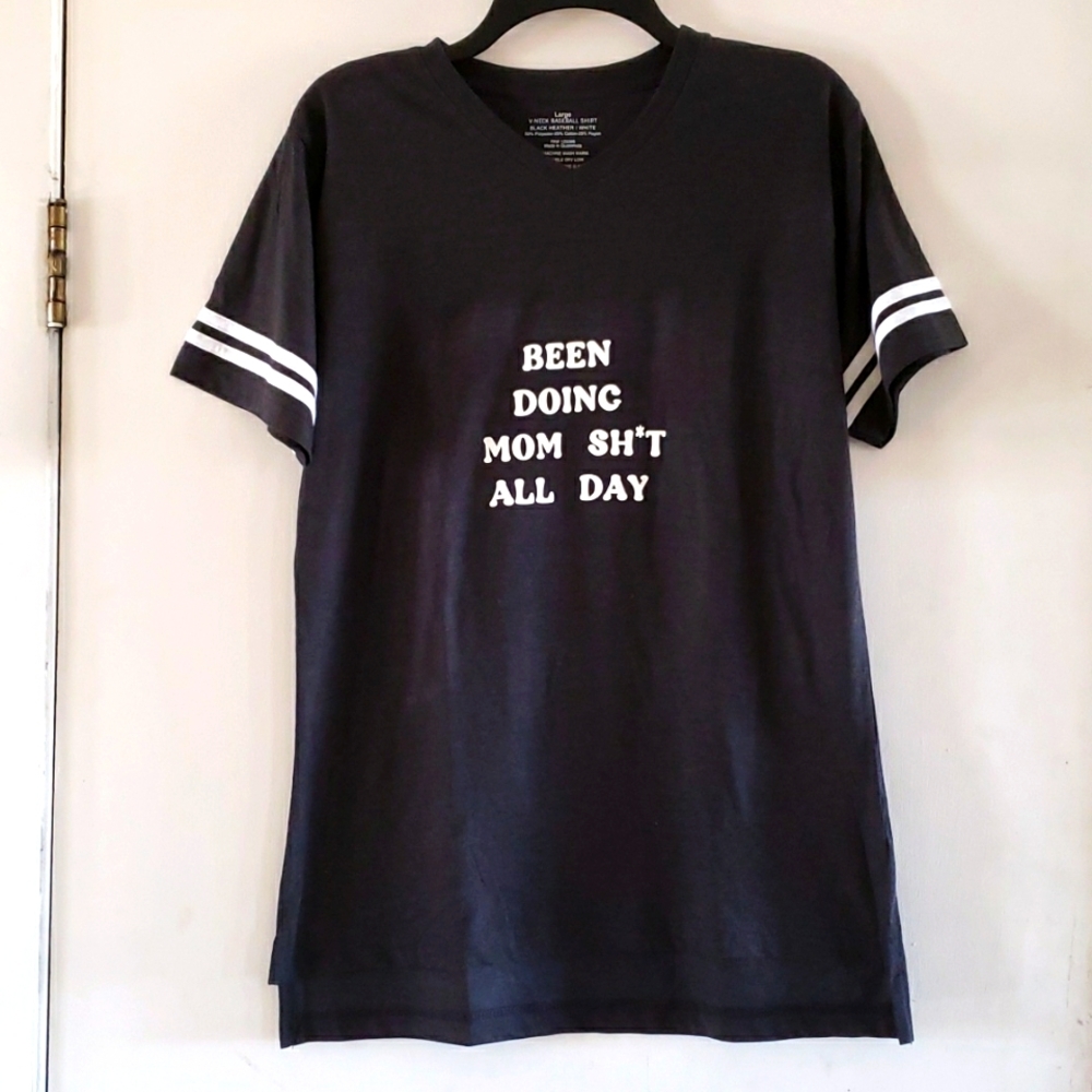 NWOT Handmade Mom Sh*t "Baseball" Shirt